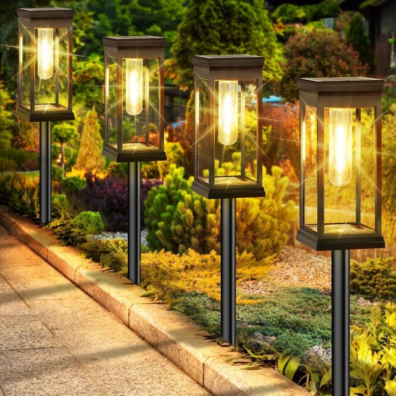 Set 4 x Lampa solara de gradina, IP65, LED Alb cald