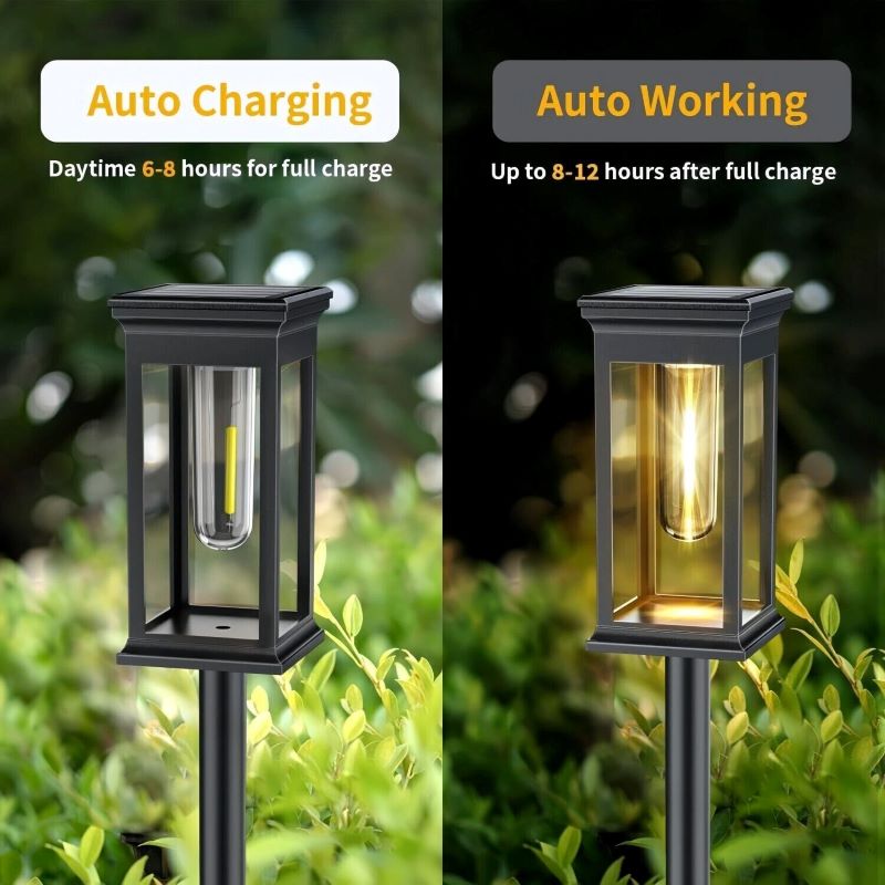 Set 4 x Lampa solara de gradina, IP65, LED Alb cald