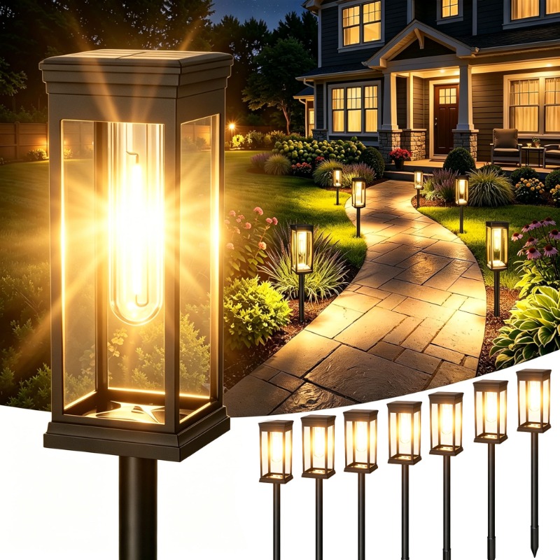 Set 6 x Lampa solara de gradina, IP65, LED Alb cald