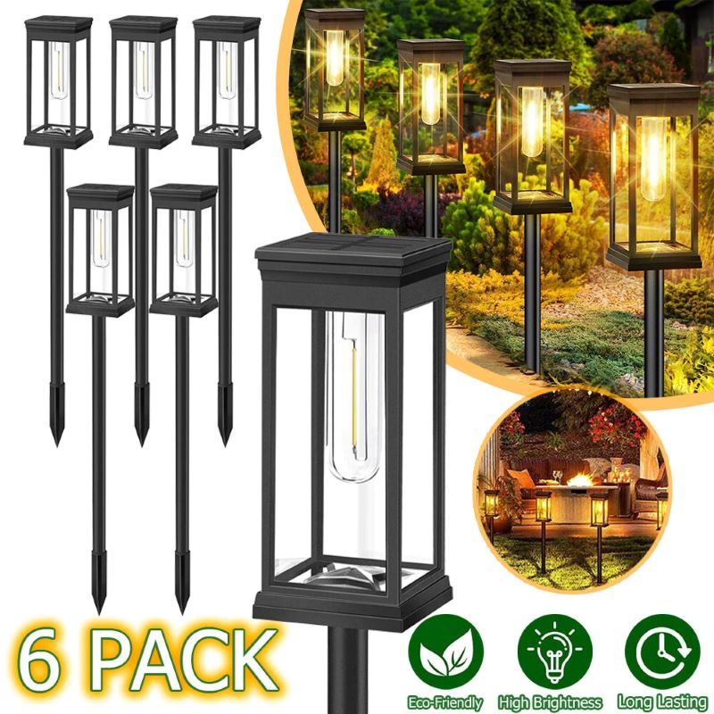 Set 6 x Lampa solara de gradina, IP65, LED Alb cald