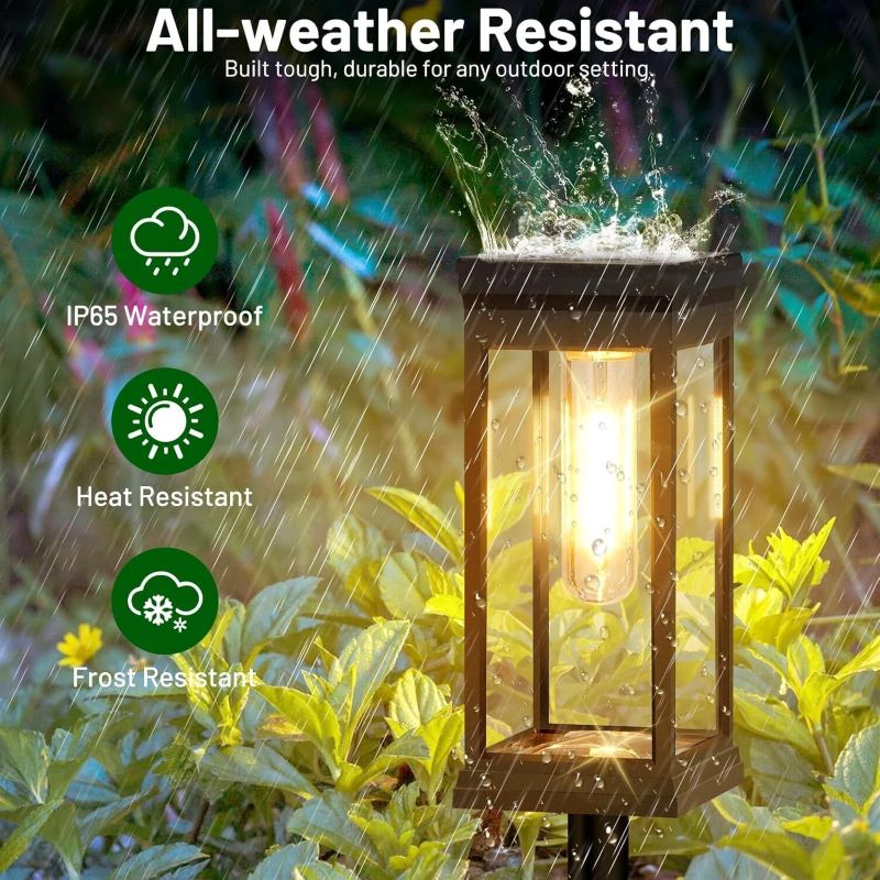 Set 8 x Lampa solara de gradina, IP65, LED Alb cald