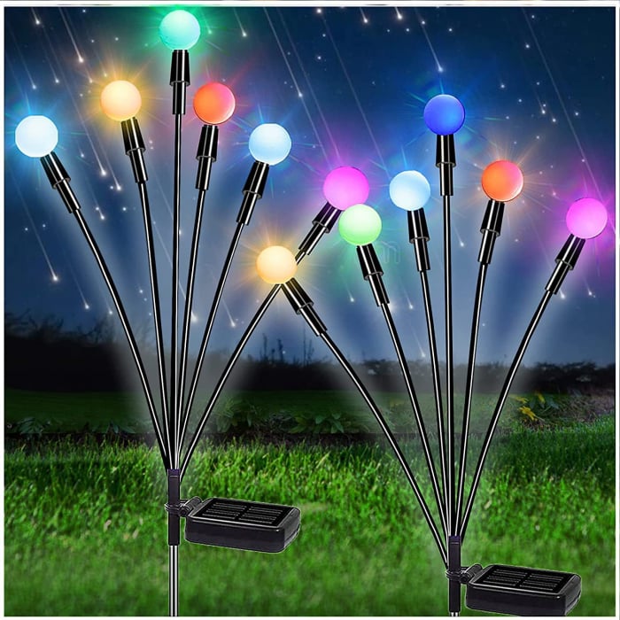 Set 4 x Lampa solara LED Multicolor, 8 bulbi licurici