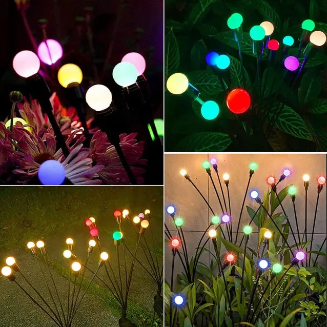 Set 4 x Lampa solara LED Multicolor, 8 bulbi licurici