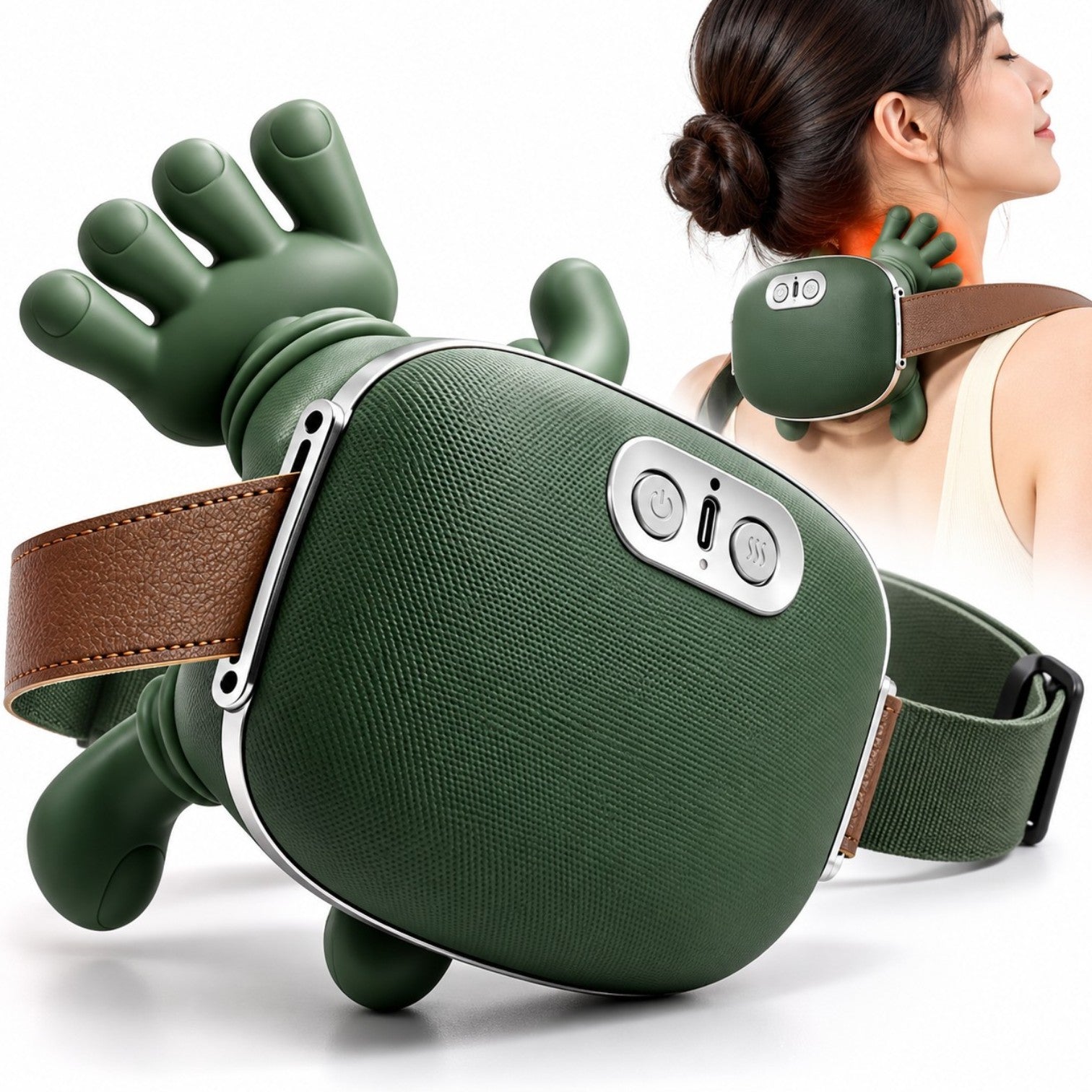Aparat masaj cervical 4D, 3 moduri, Wireless, Autonomie 70 min
