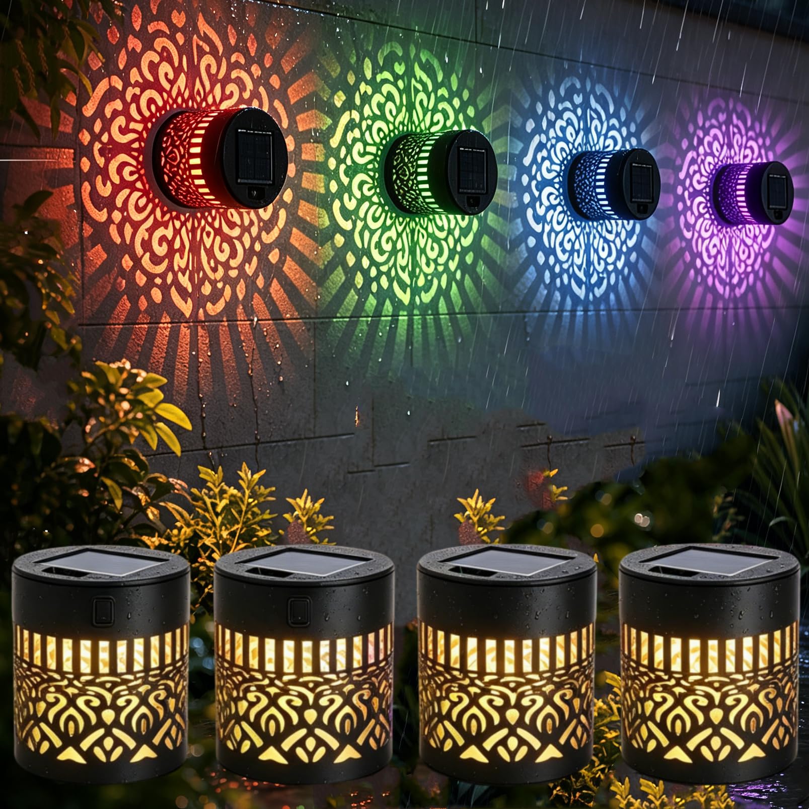 Set 2 x Lampa solara Mandala, Multicolor