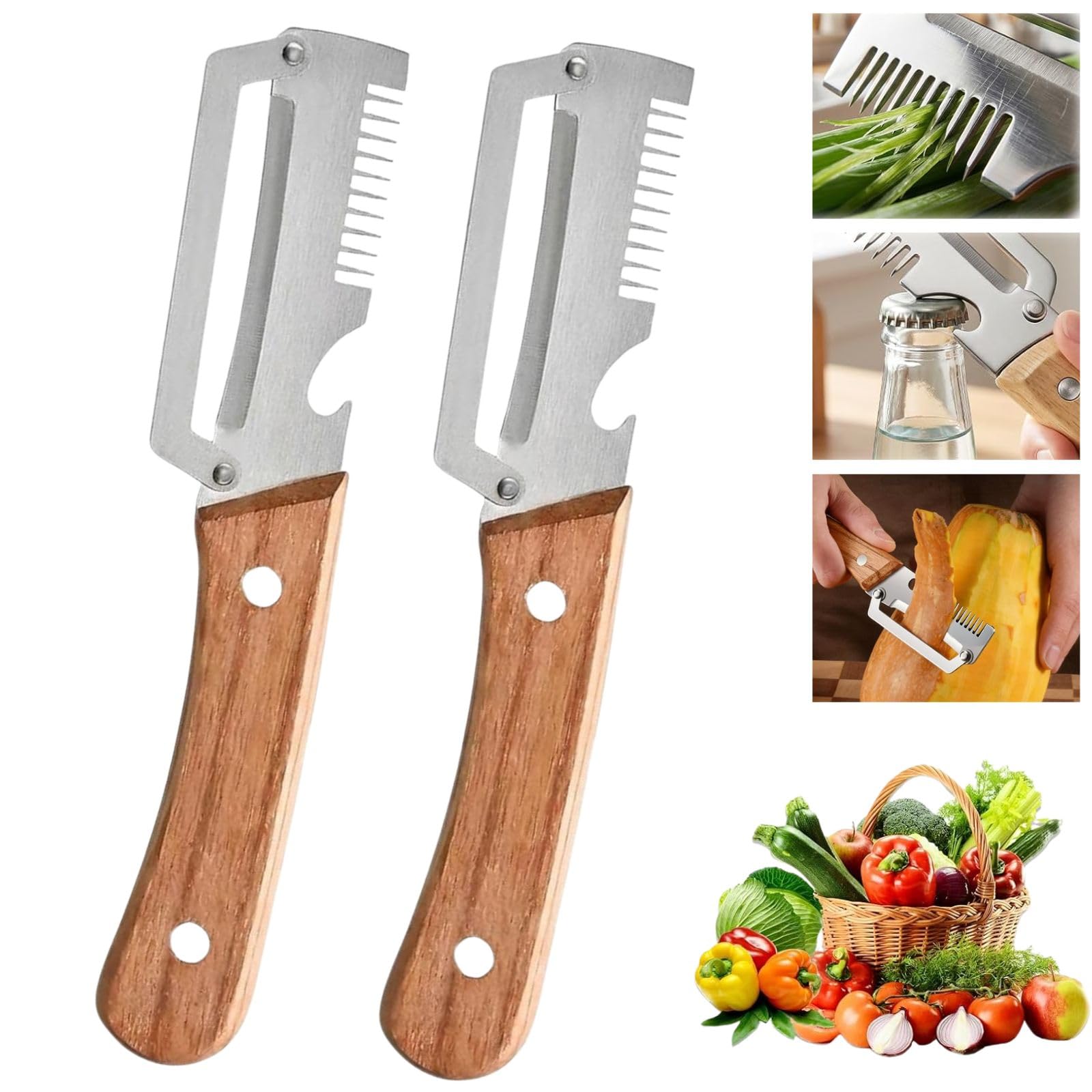 Set 2 cutite multifunctionale, curatator cu lama din inox
