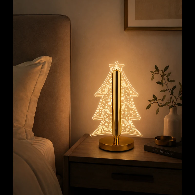 Lampa decorativa Brad de Craciun, Auriu