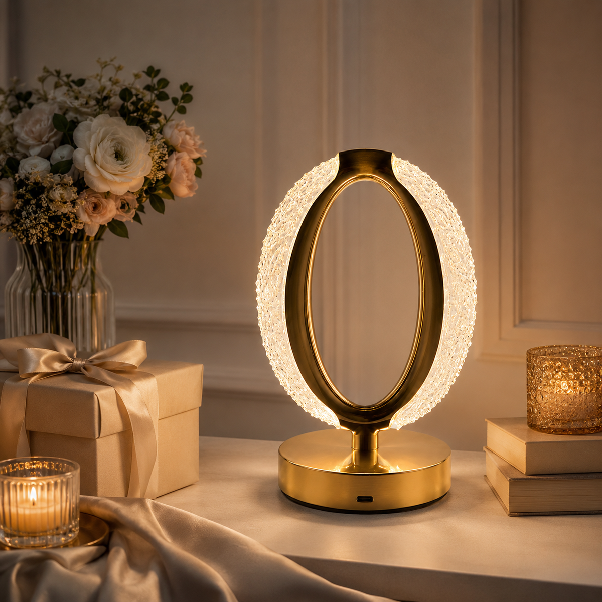 Set 2 x Lampa ambientala O-Shape, Touch, USB, 3 moduri