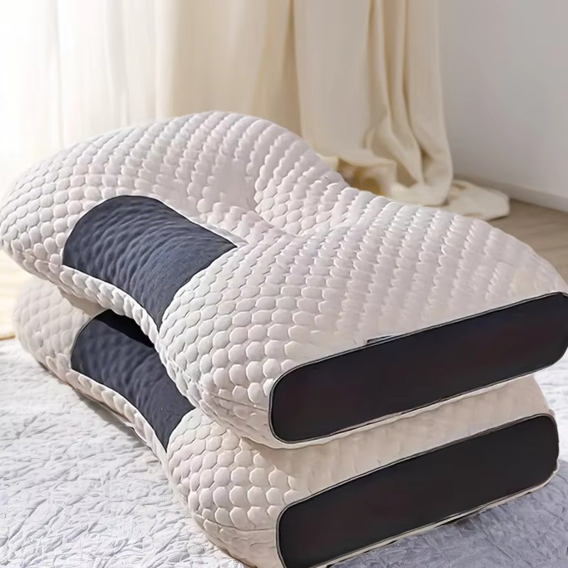 Set 2 x Perna cervicala ergonomica, invelis din bumbac
