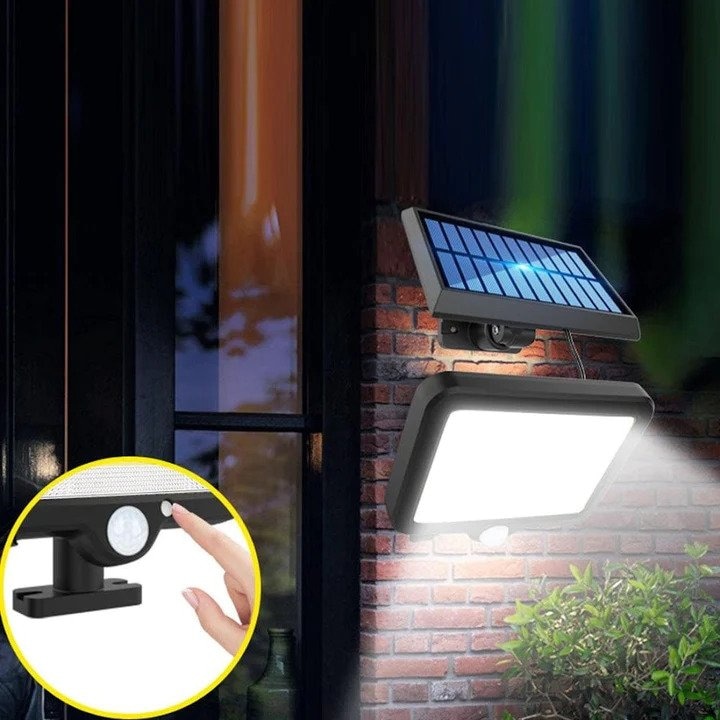 Set 4 x Proiector solar 160 LED 8 COB, Senzor de lumina si miscare