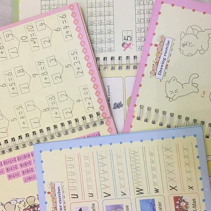 Set 4 caiete educative, 1 pix si 5 rezerve