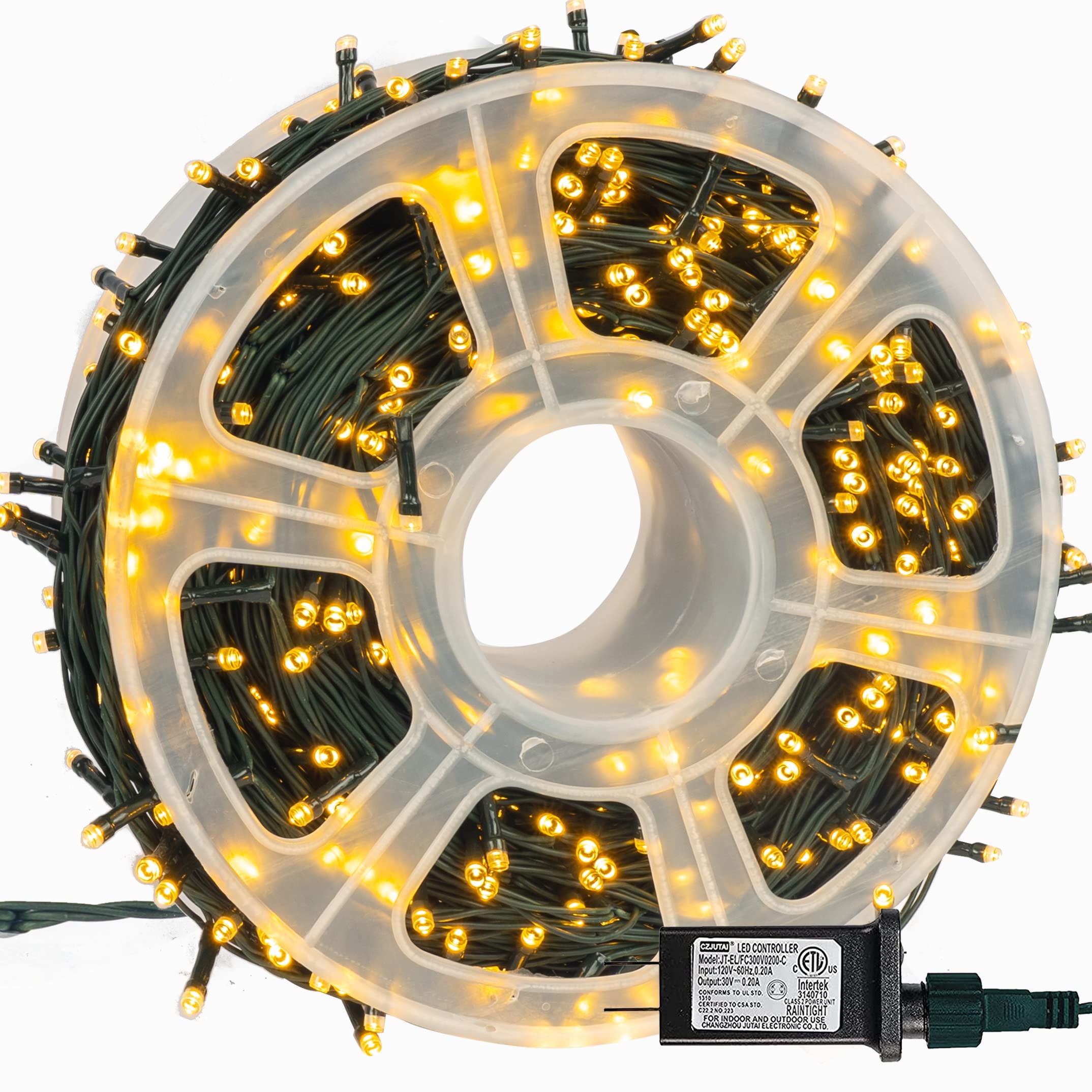 Instalatie rola 50 metri, 300 LED, Alb cald