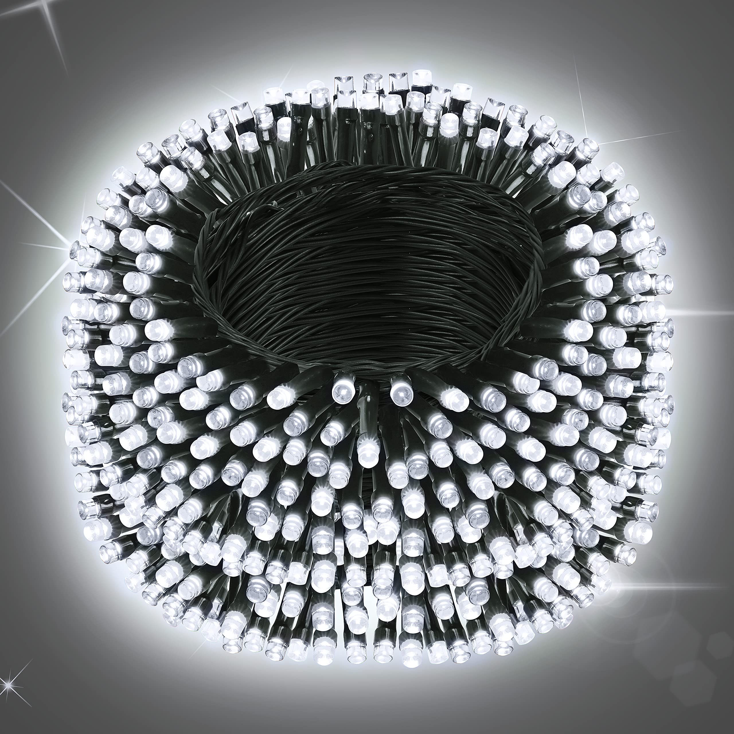 Instalatie rola 50 metri, 300 LED, Alb rece