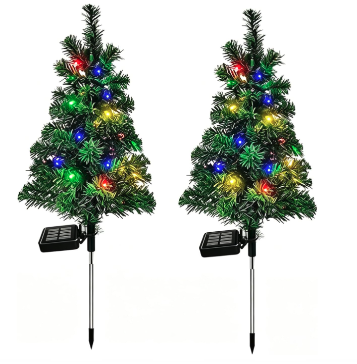 Set 2 x Lampa solara de Craciun, bradut solar LED 80 cm
