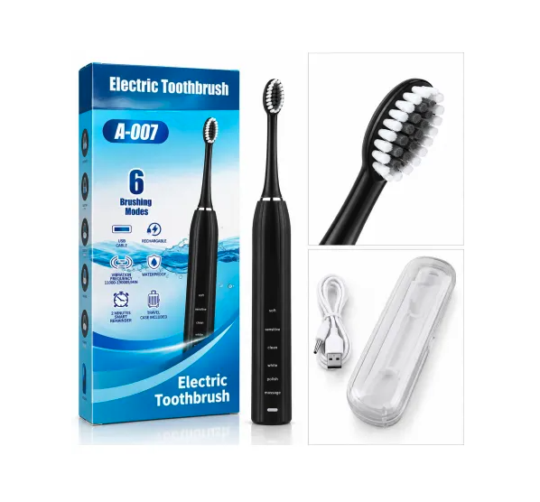 Set 2 x Periuta electrica dentara, 6 moduri de periaj, reincarcabila USB