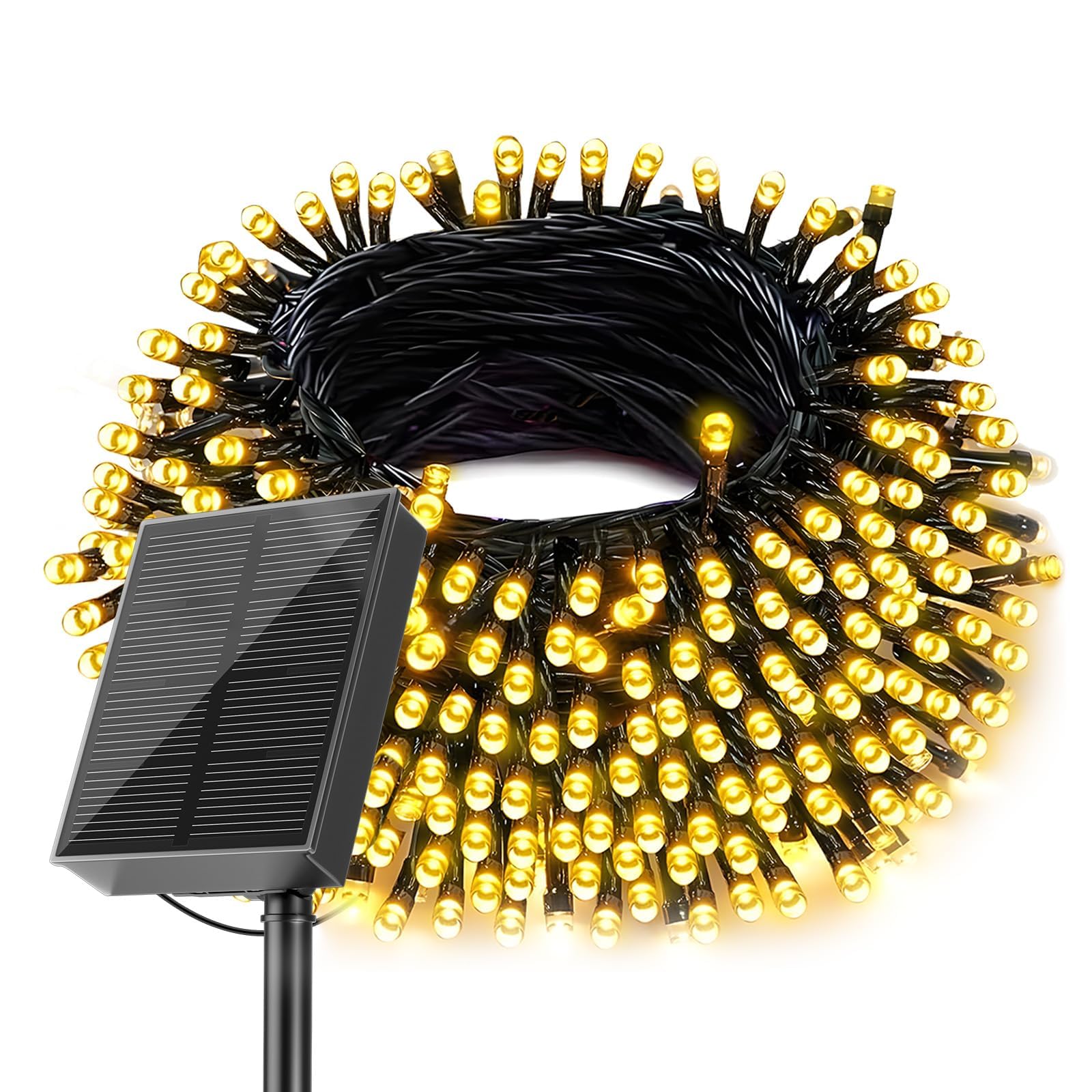 Instalatie solara, 500 LED, 50 M, Alb cald