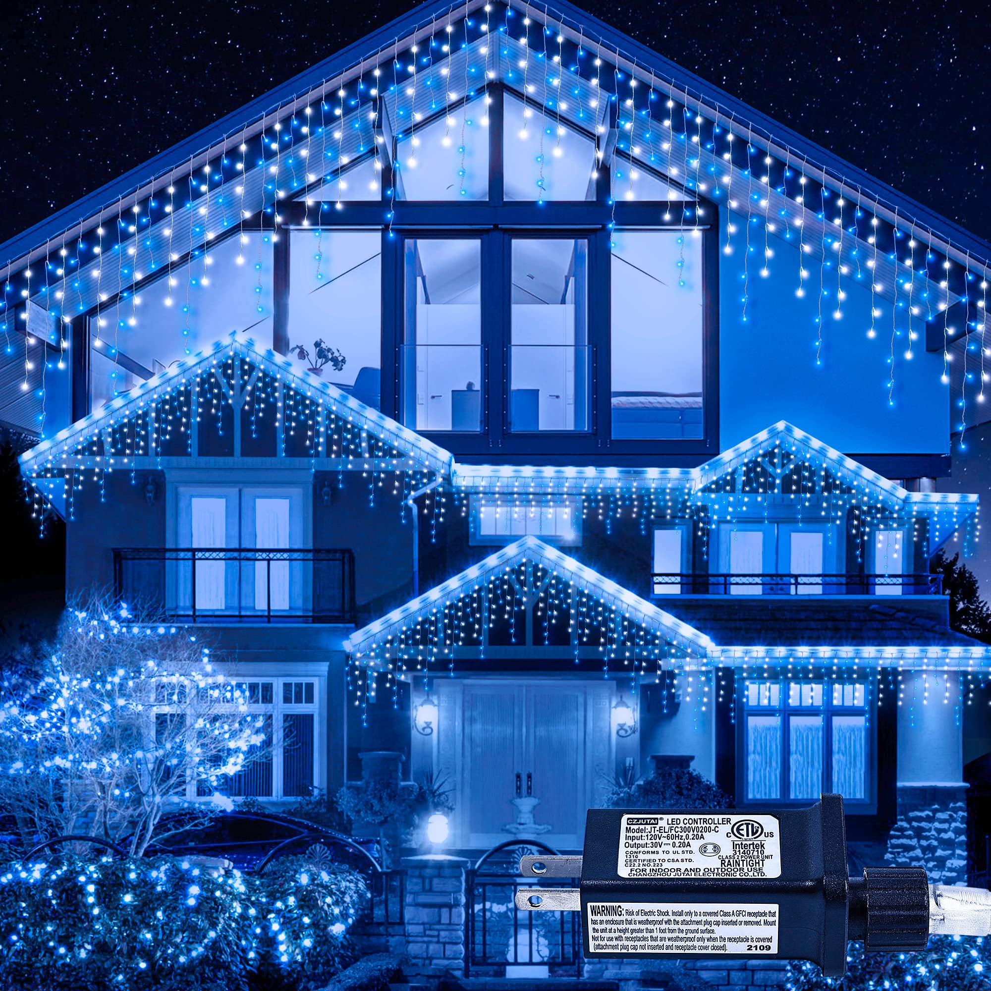 Instalatie franjuri 1000 LED, 50 Metri lungime, Albastru