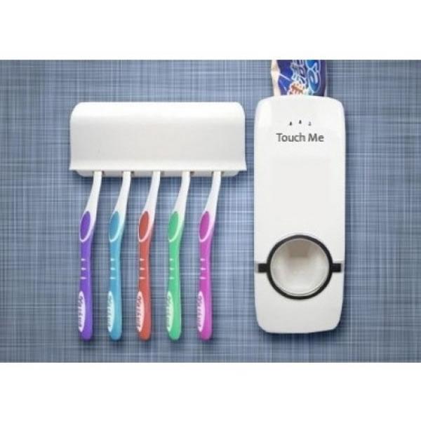 Oferta 1+1 Gratis! Dozator pasta de dinti cu suport pentru 5 periute