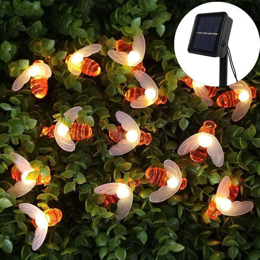 Instalatie solara cu 30 albinute LED, interior-exterior, senzor miscare