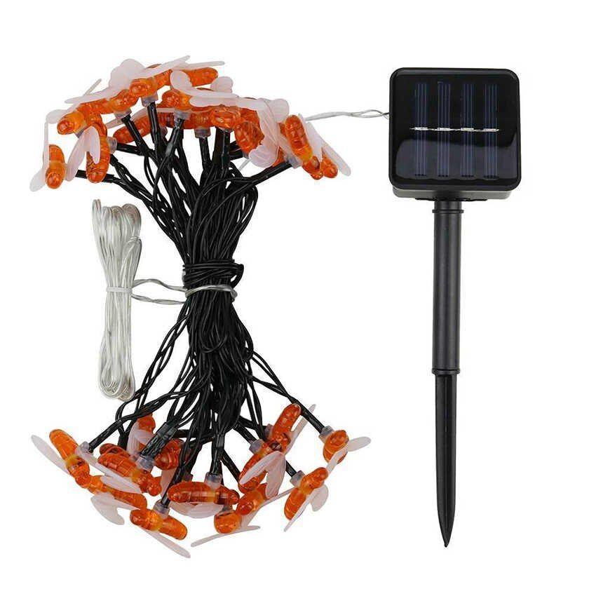 Instalatie solara cu 30 albinute LED, interior-exterior, senzor miscare