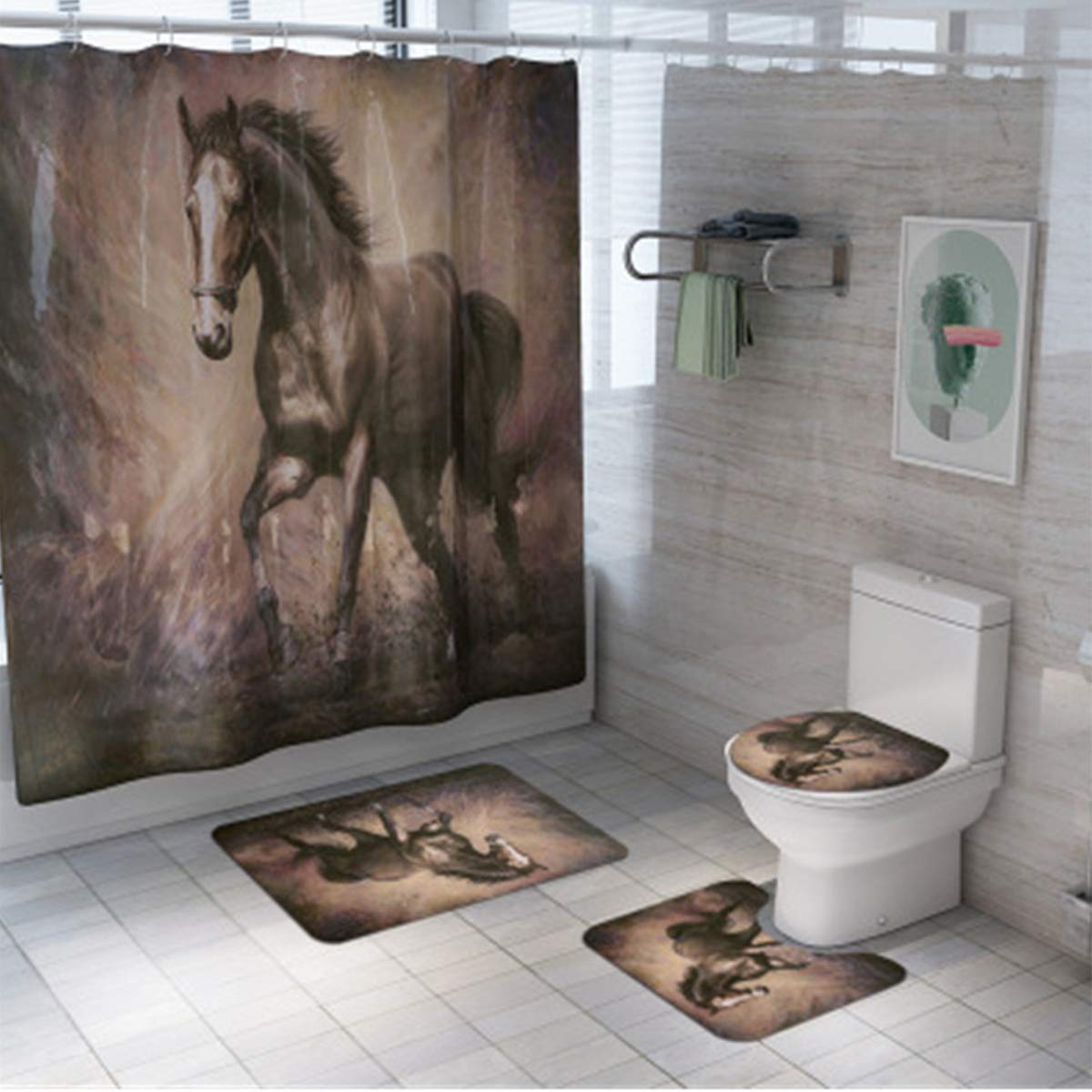 Set 3 Covorase de baie FizioTab, antiderapante, Model Cal