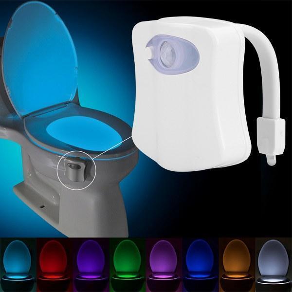 Led pentru vasul de toaleta cu senzor infrarosu de miscare si 8 lumini