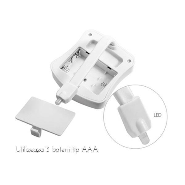 Led pentru vasul de toaleta cu senzor infrarosu de miscare si 8 lumini