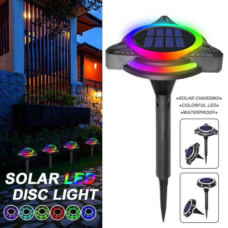 Set 3 x Lampa solara 6 W, 5 culori LED RGB