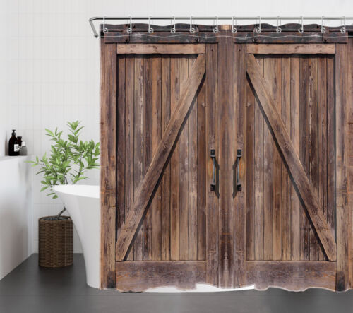 Set baie cu 2 piese: perdea si covoras, FarmHouse