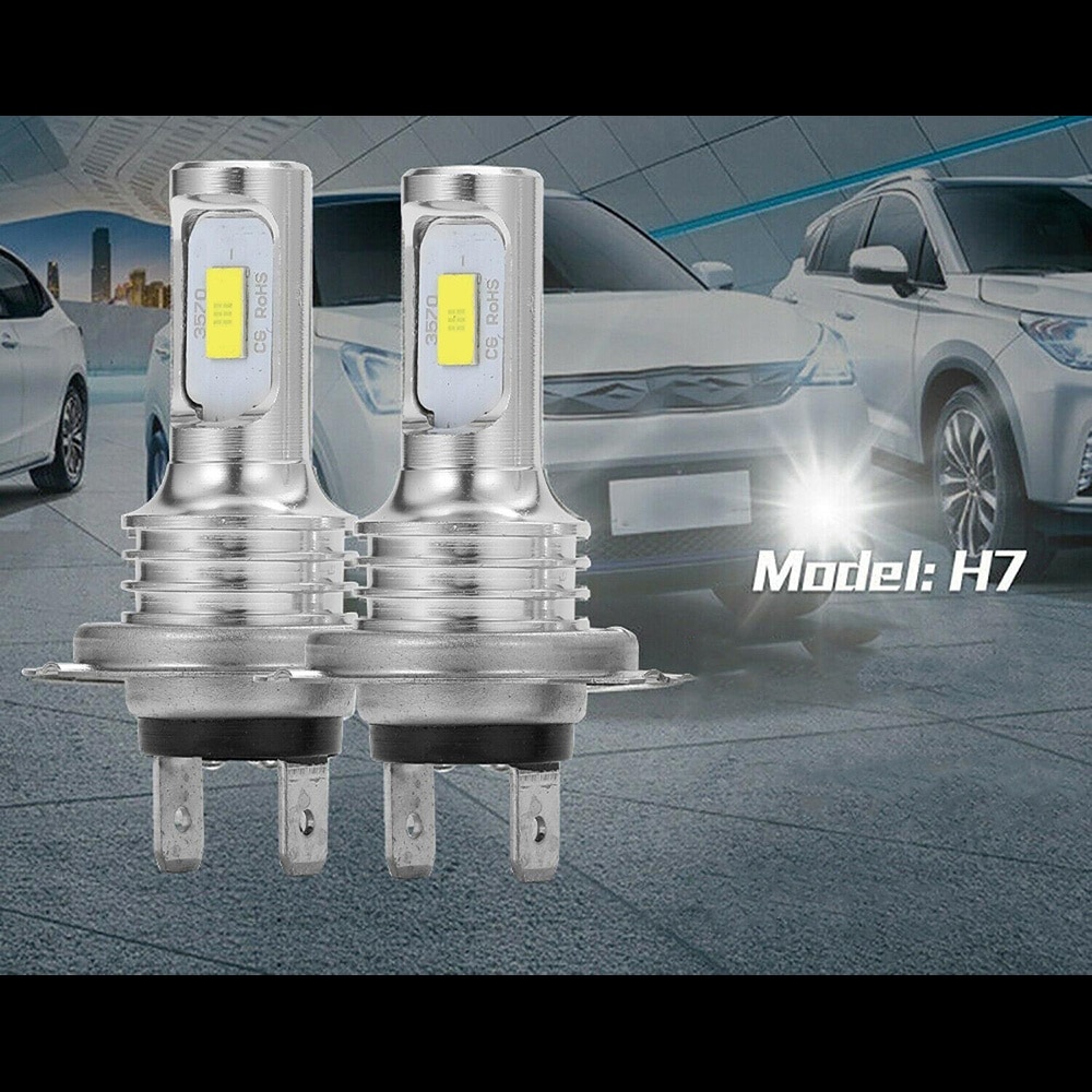 Set 2 becuri auto LED H7 3570, 7000 LM, 6000 K, 80 W