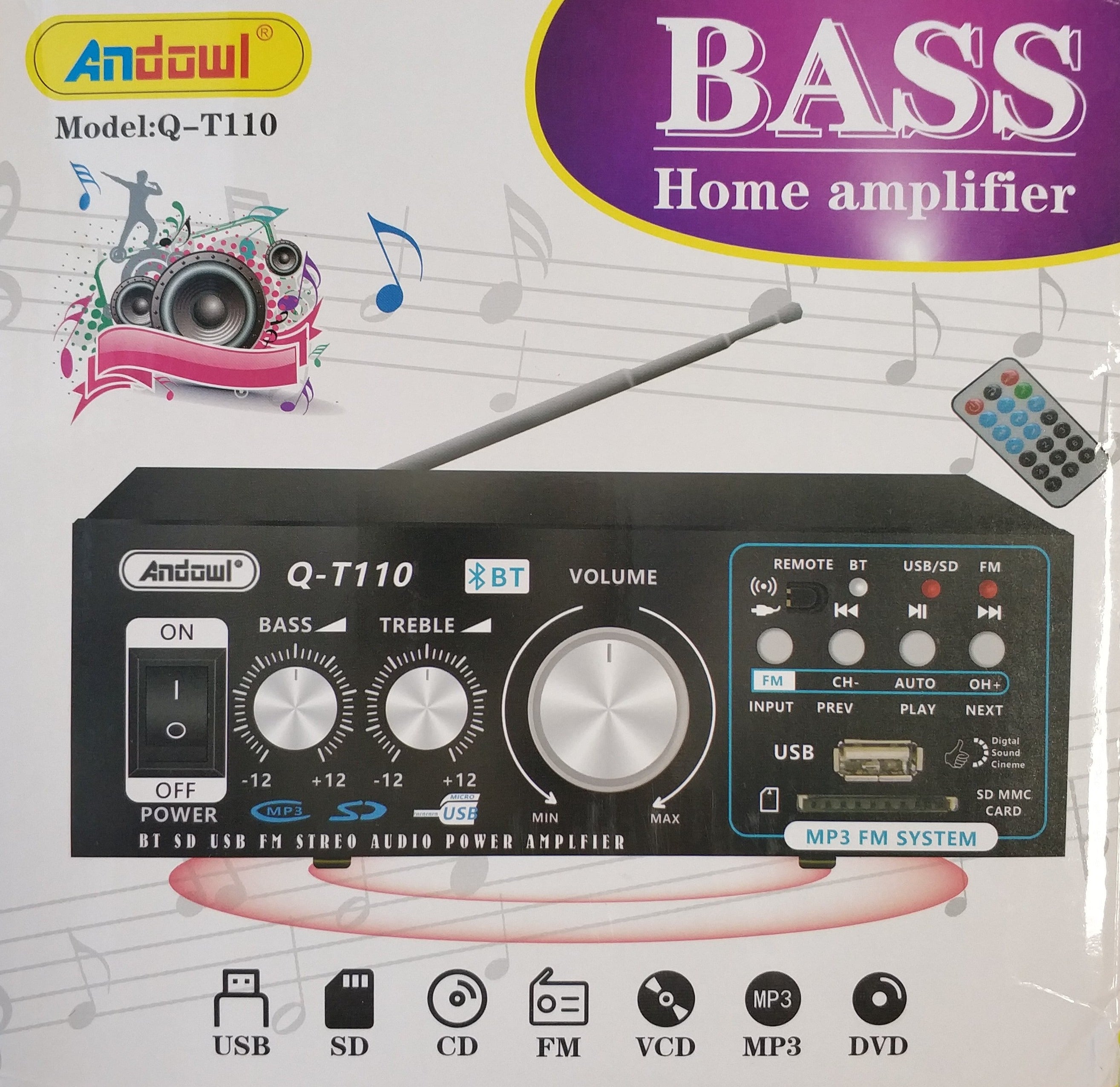 Amplificator Karaoke Bluetooth, card SD, MP3 FM USB