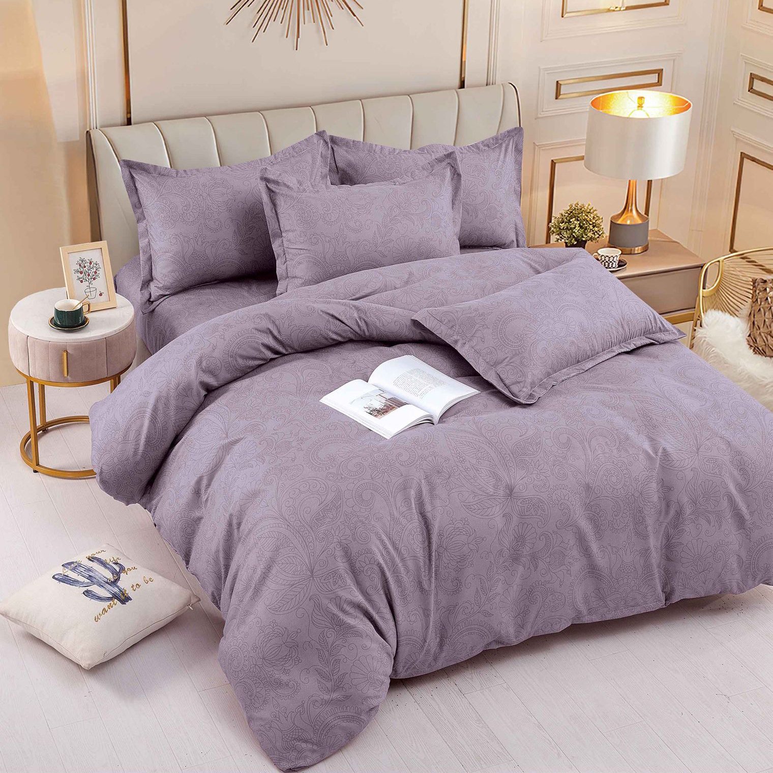 Lenjerie de pat, bumbac satinat finet, 6 piese - Jojo Home 03