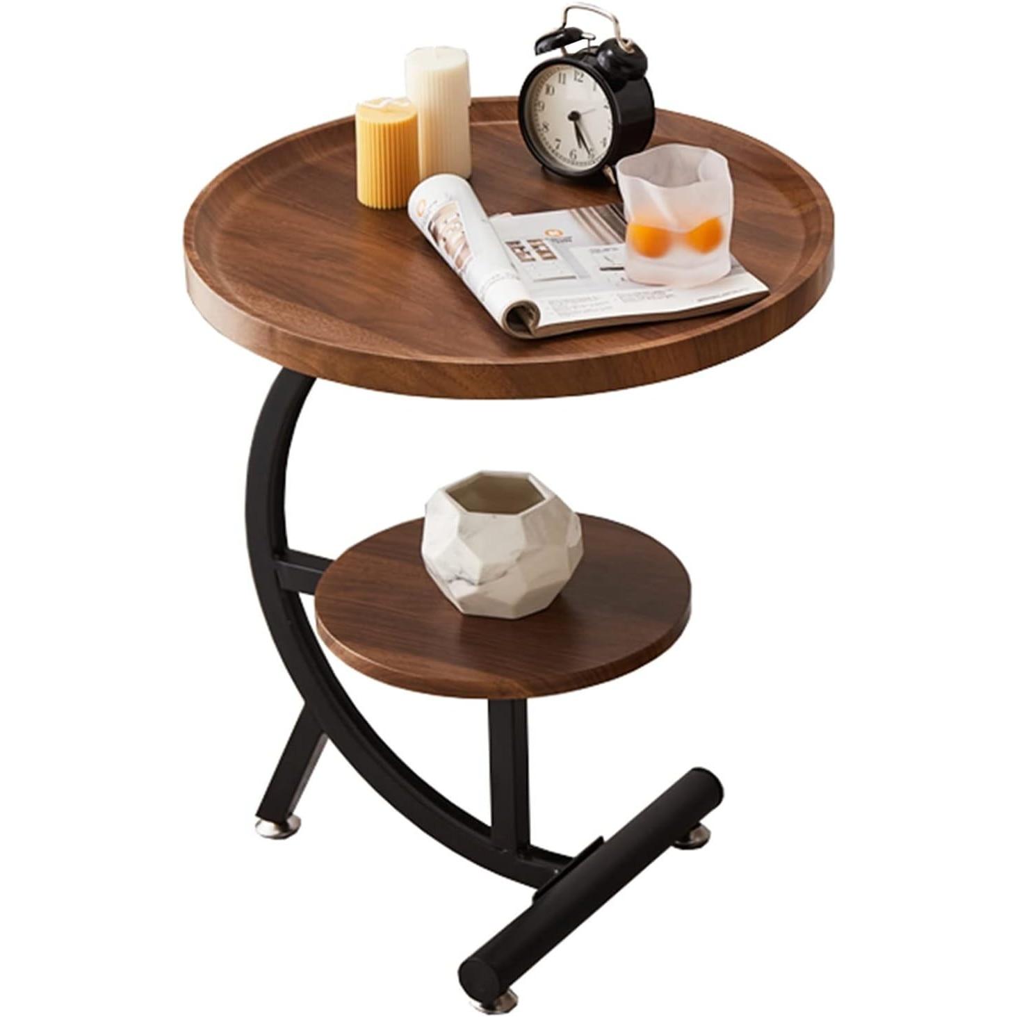 Masuta cafea, lemn, maro, 2 niveluri, 40 x 40 x 62 cm