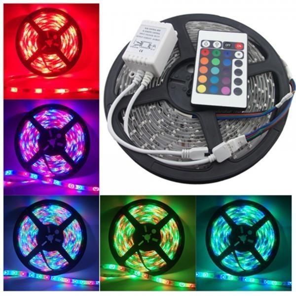 Set 2 x Banda LED RGB multicolor cu telecomanda 5 metri
