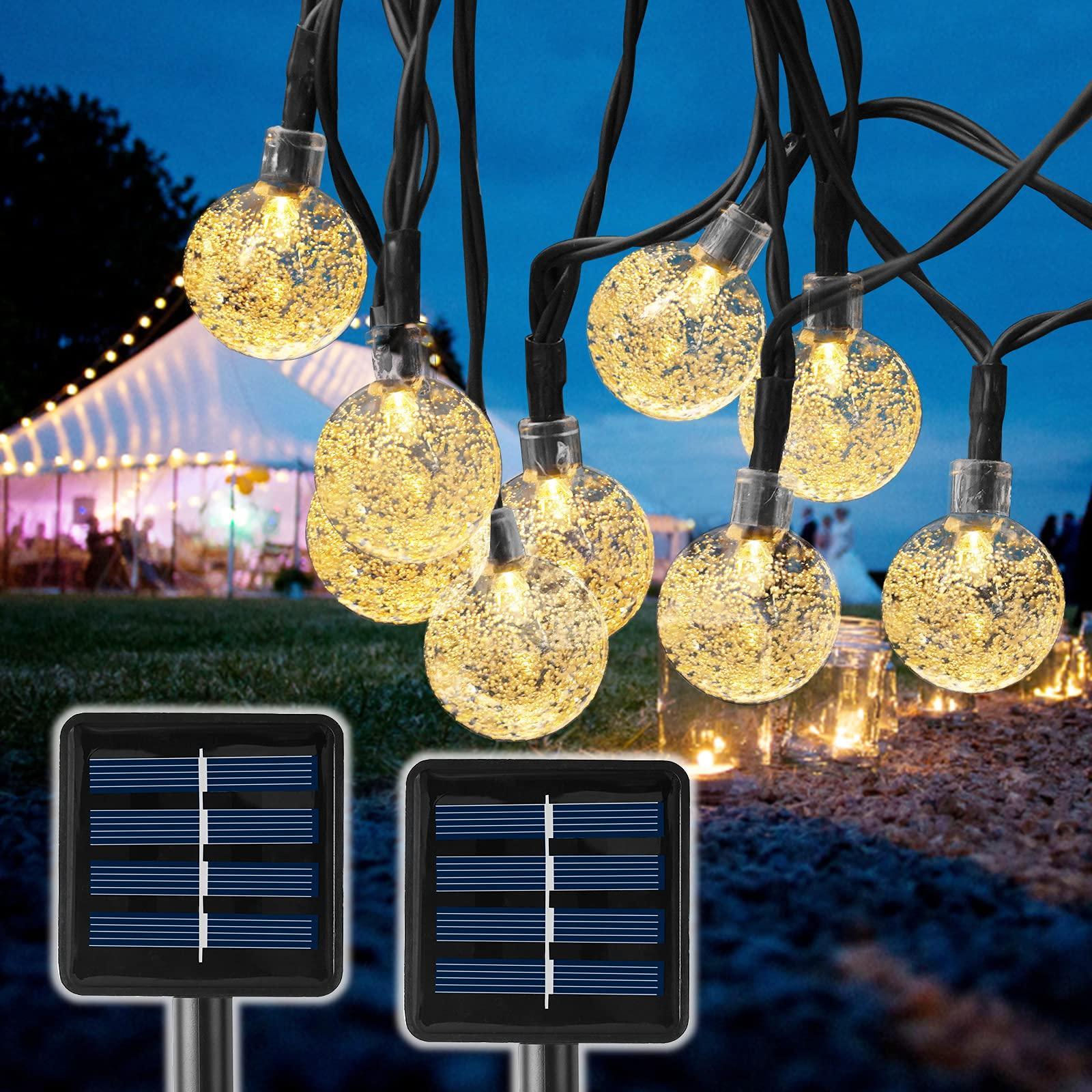 Instalatie solara LED 30 globulete, Alb cald