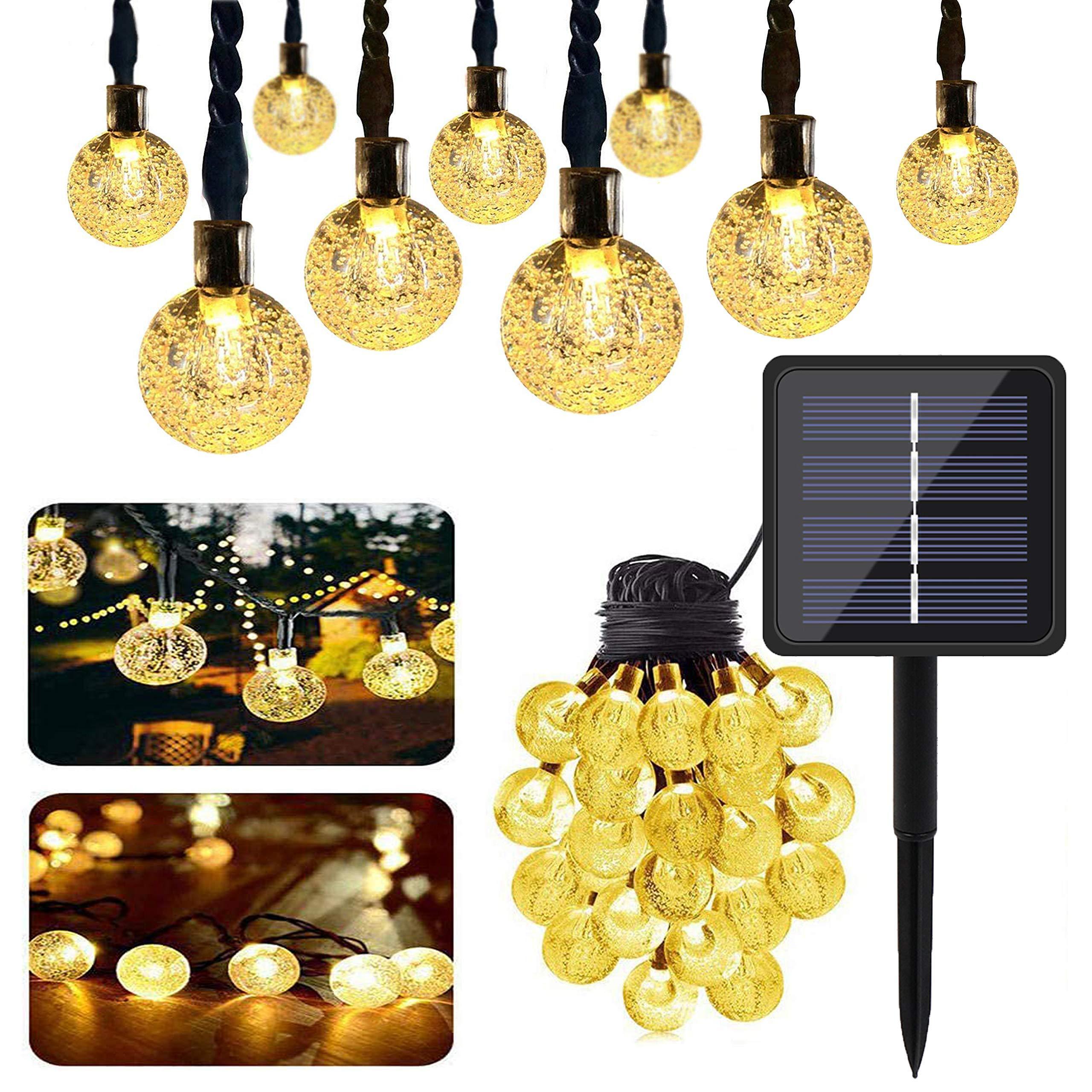 Instalatie solara LED 30 globulete, Alb cald