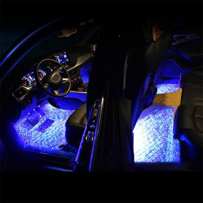 Set 4 LED auto de interior, A10 USB, 7 culori RGB