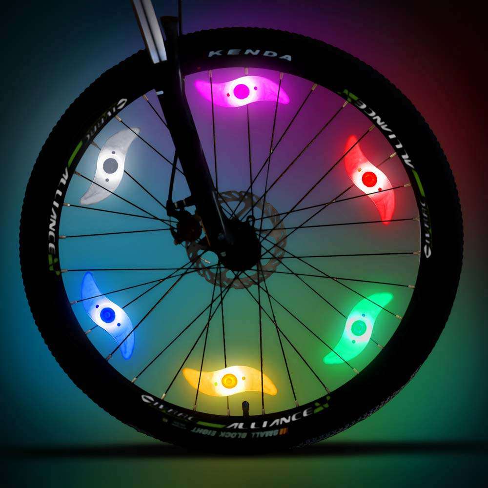 Set 4 LED RGB pentru roata de bicicleta