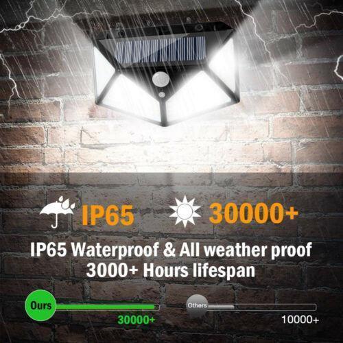 Lampa 100 LED cu panou solar, senzor de miscare