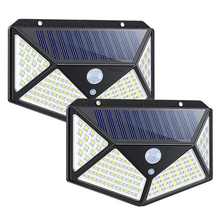 Lampa 100 LED cu panou solar, senzor de miscare