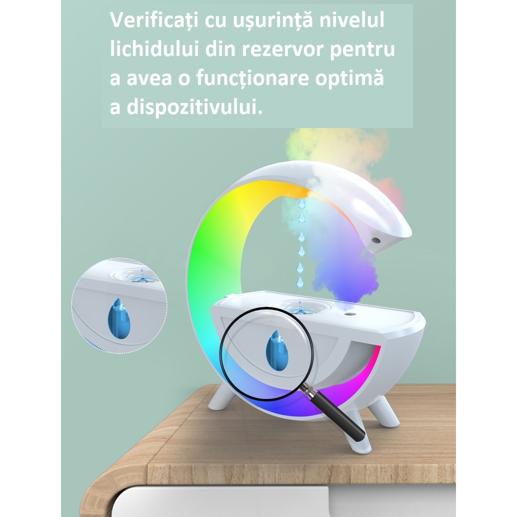 Umidificator cu lumina RGB, antigravitatie si aromaterapie