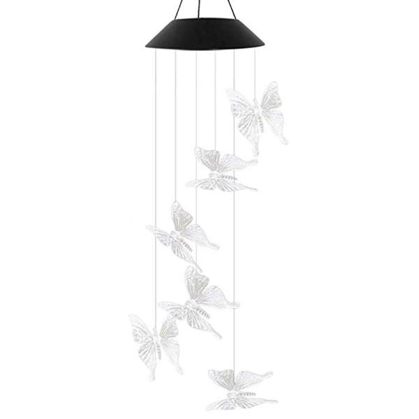 Decoratiune solara, 6 fluturi LED, joc de lumini