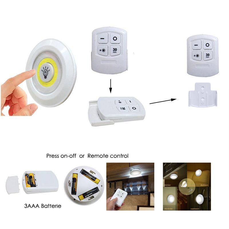 Set 3 lampi LED 3W COB cu telecomanda
