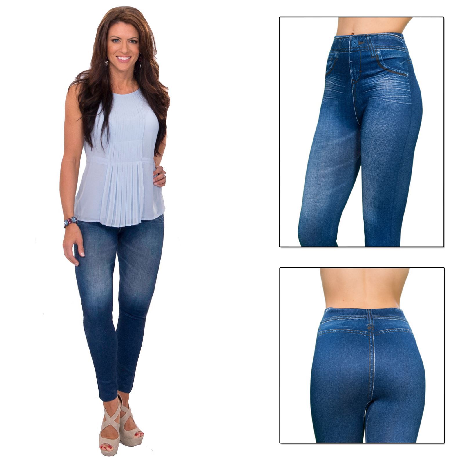 Colanti modelatori cu aspect de blugi