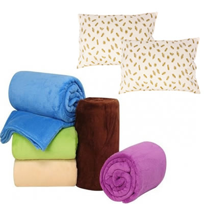 Patura pufoasa Cocolino 190 x 210 cm + Set 2 perne puf de gasca 50 x 70 cm