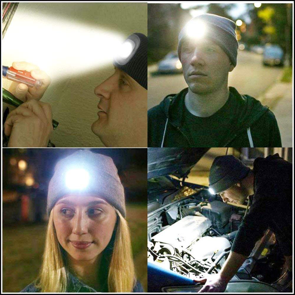 Caciula cu LED reincarcabil si baterie detasabila
