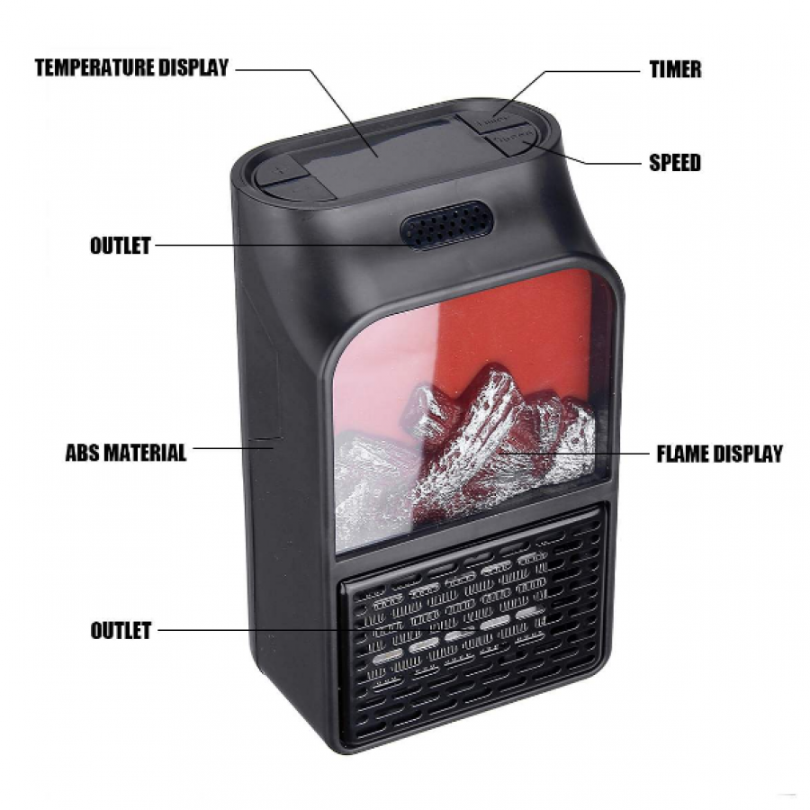 Aeroterma portabila Flame Heater 500 W, 2 niveluri temperatura