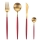 Set 24 tacamuri DeLuxe Auriu/Rosu