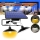 Set panou solar cu 2 becuri LED cu aplica, telecomanda, 50W