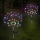 Set 2 x lampa solara artificii cu suport metalic, 90 LED, multicolor
